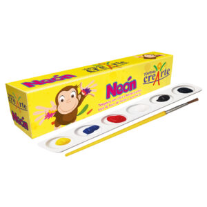 Témpera Neón Set x 6 CREARTE c/paleta y pincel