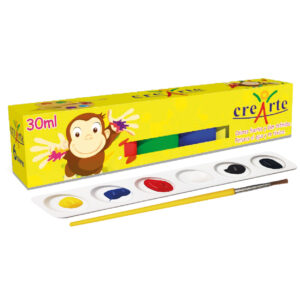 Témpera Set x 6 CREARTE c/paleta y pincel