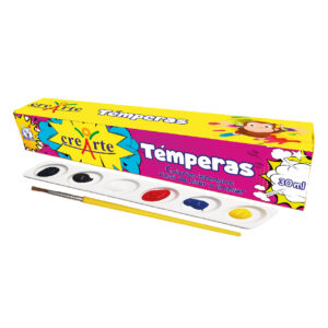 Témpera Set x 7 CREARTE c/paleta y pincel
